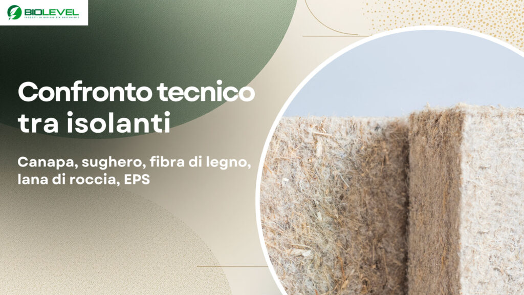 Confronto tecnico tra isolanti tra Cappotto in Canapa, sughero, fibra di legno, lana di roccia, EPS