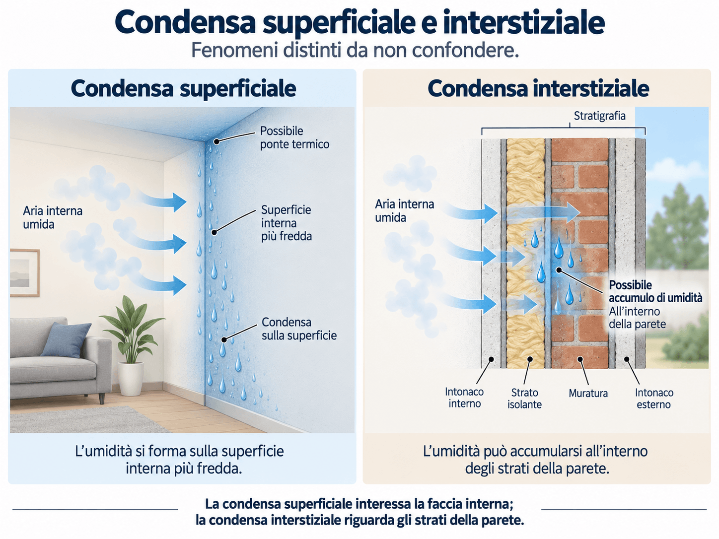 Condensa superficiale e interstiziale - Cappotto interno
